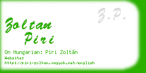 zoltan piri business card
