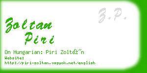 zoltan piri business card